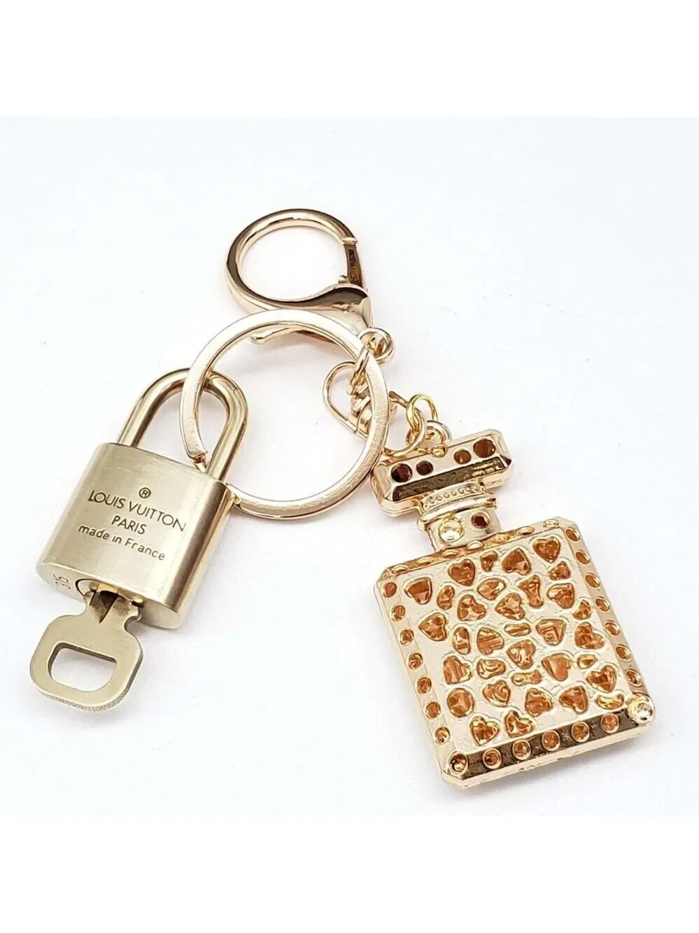Authentic Louis Vuitton Gold Lock 🔒 Keychain Bag Unbranded N5 Bottle Charm LV